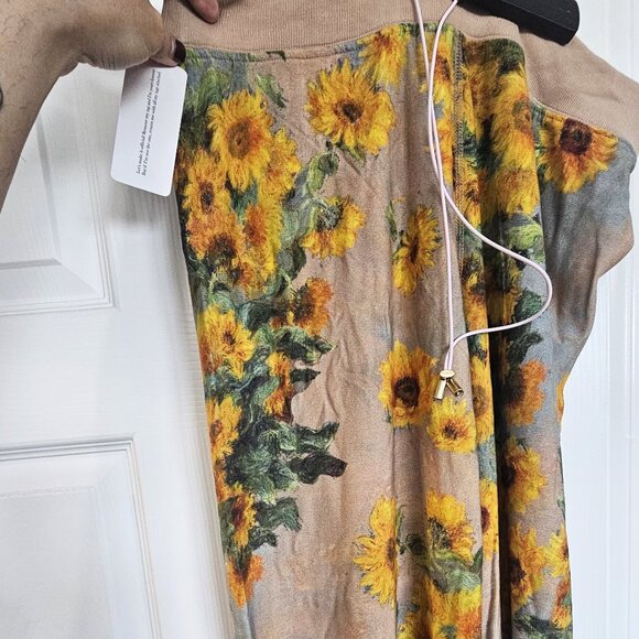 Selkie Monet Sunflowers Bellbottom Sweats XL NWT - Picture 4 of 5
